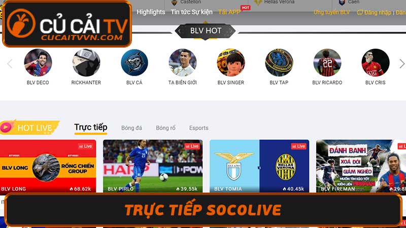 Trực Tiếp Socolive - Xem Bóng Đá Miễn Phí Siêu Mượt Full HD